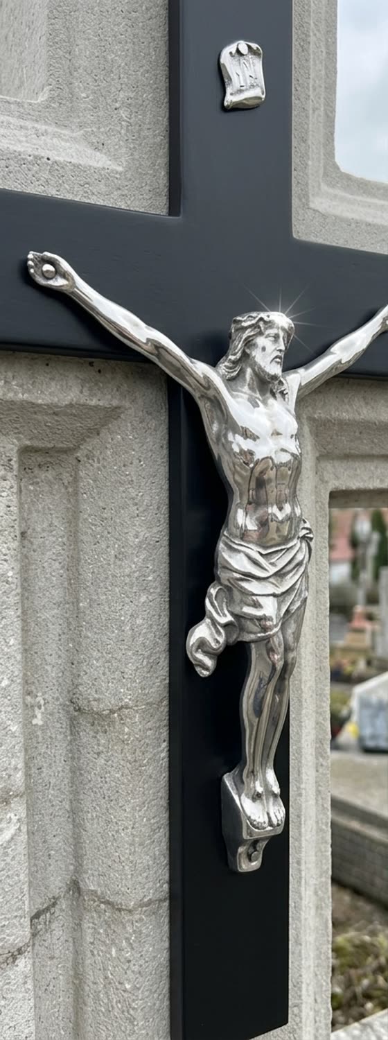 Tisztított kőkereszt korpusszal Clean Memorial munkája után